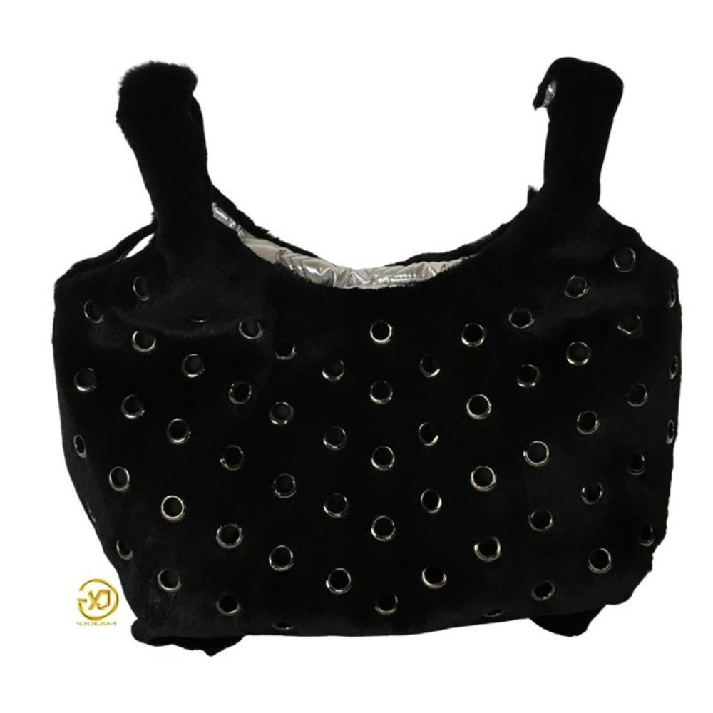 Jocelyn Woman Handbag Black Grommets DM34
